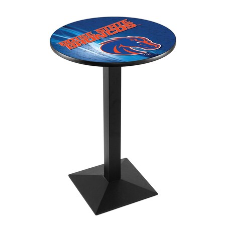 Holland Bar Stool Co 36" Blk Wrinkle Boise State Pub Table, 28" dia. Top L217B3628BoiseS-D2